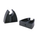 Black plastic mounting brackets for tools