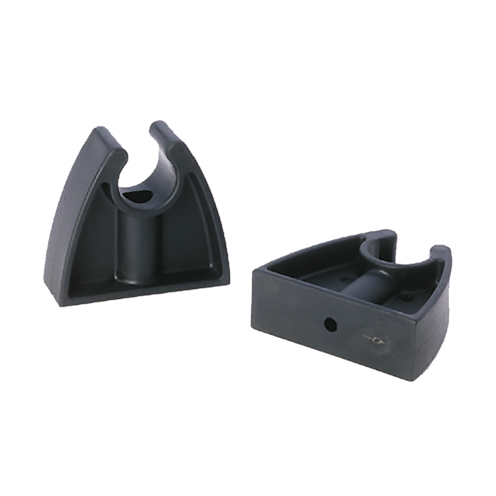 Black plastic mounting brackets for tools