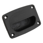Black recessed handle with four mounting holes.