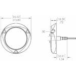 Round LED light with dimensions diagram