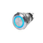 Metal push button switch with blue LED light
