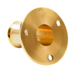 Brass marine boat rail end flange fitting.