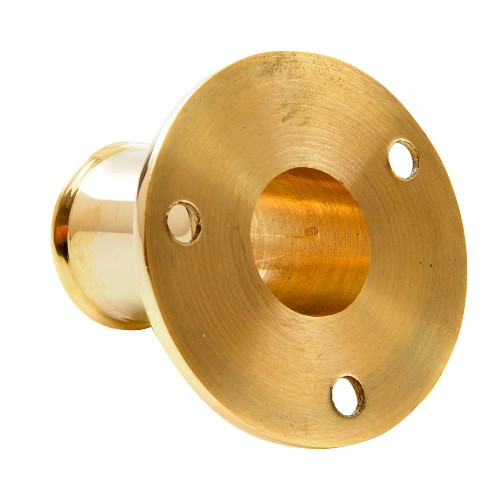 Brass marine boat rail end flange fitting.