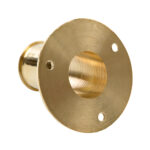 Golden brass flange with three holes