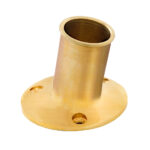 Round brass pipe flange, angled view