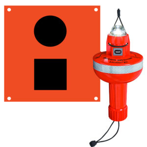 Emergency SOS beacon and signal flag