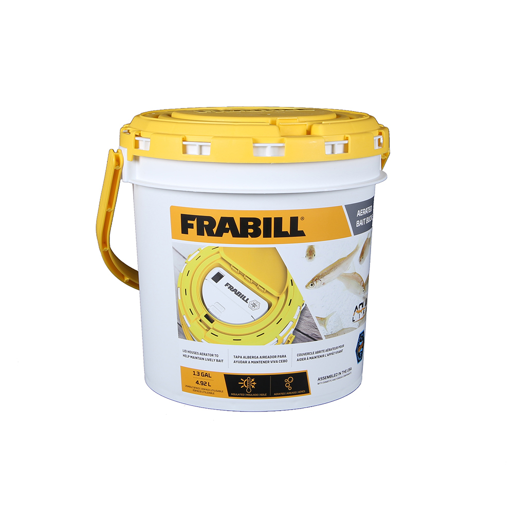 Frabill aerated bait bucket with yellow lid