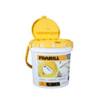 Frabill aerated bait bucket, open lid.