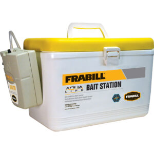 Frabill bait station with aerator for fishing.