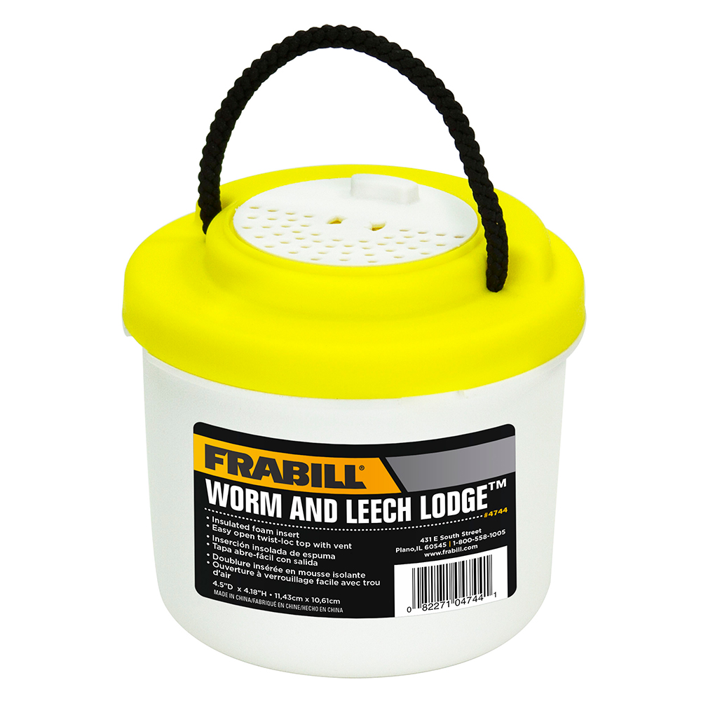 Frabill Worm and Leech Lodge bait container.