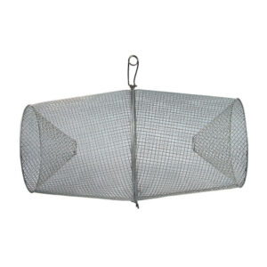 Wire mesh trap for catching animals or fish.