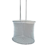 White mesh hanging laundry bag