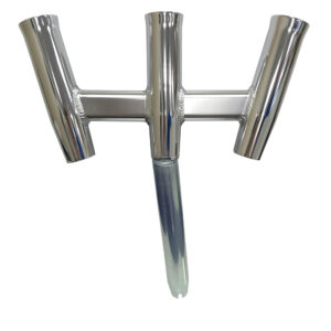 Chrome fishing rod holder rack display