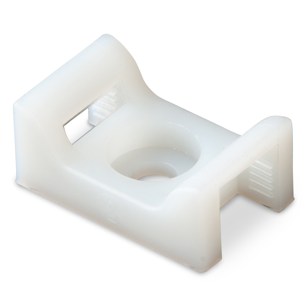 White nylon cable tie mount