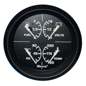 Quad gauge for fuel, volts, oil, temperature
