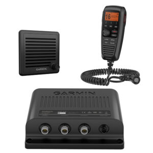 Garmin VHF 315 marine radio communication system.
