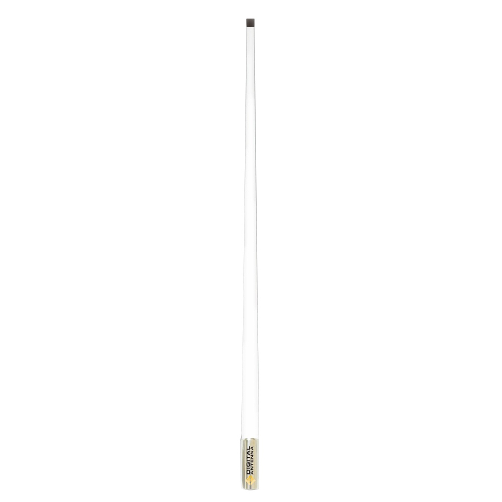 White fiberglass antenna with metal base