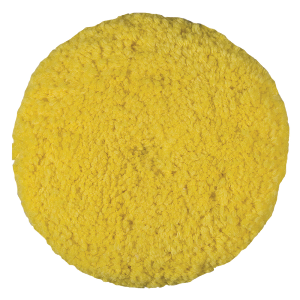 Yellow furry round polishing pad