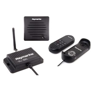 Raymarine marine audio equipment set.