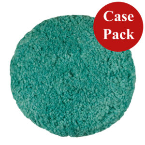 Round green textured scrub pad with case pack label.