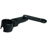 Black metal bike tool on white background.
