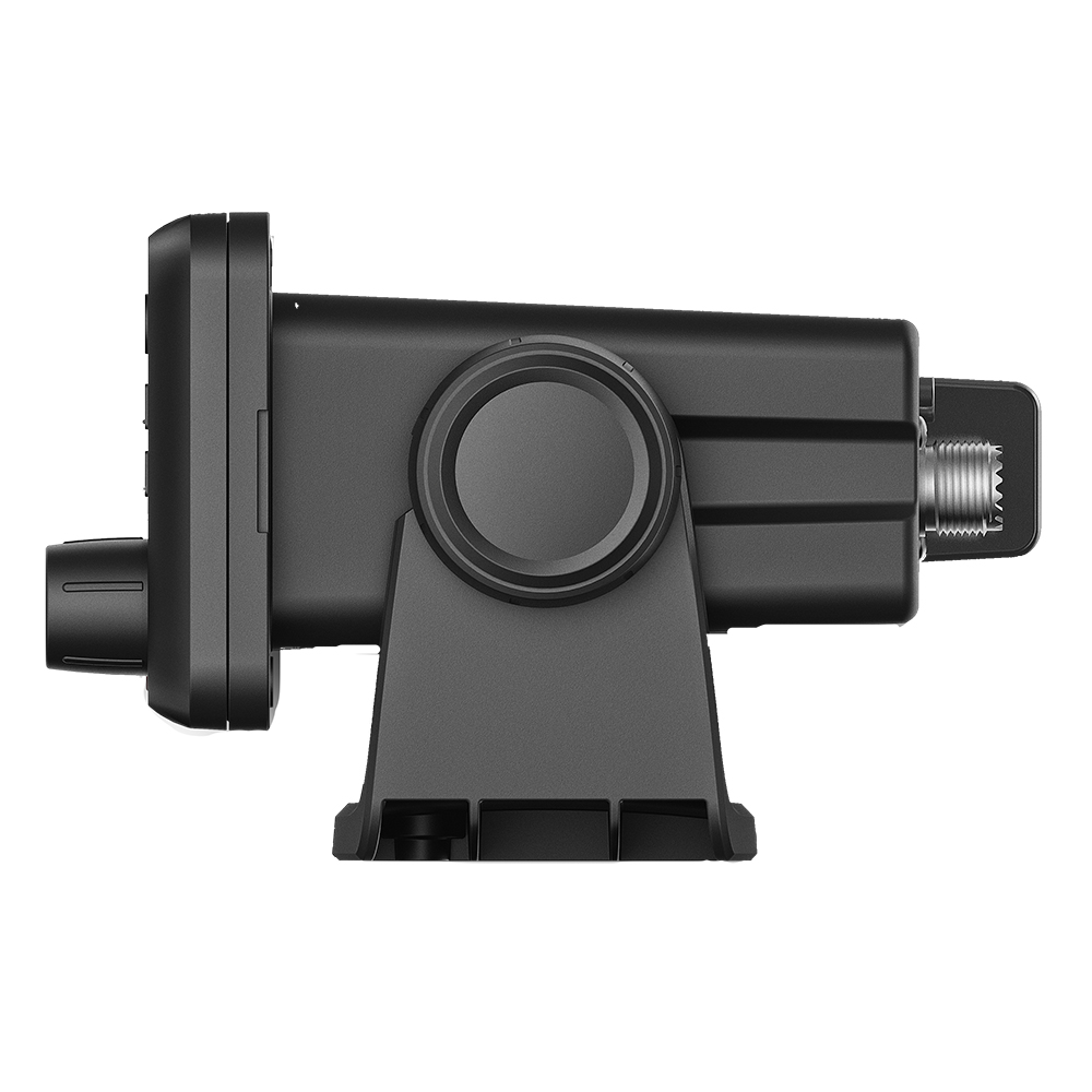 Side view of black electronic device component.