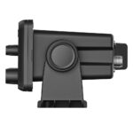 Black dual-output satellite TV LNB side view.