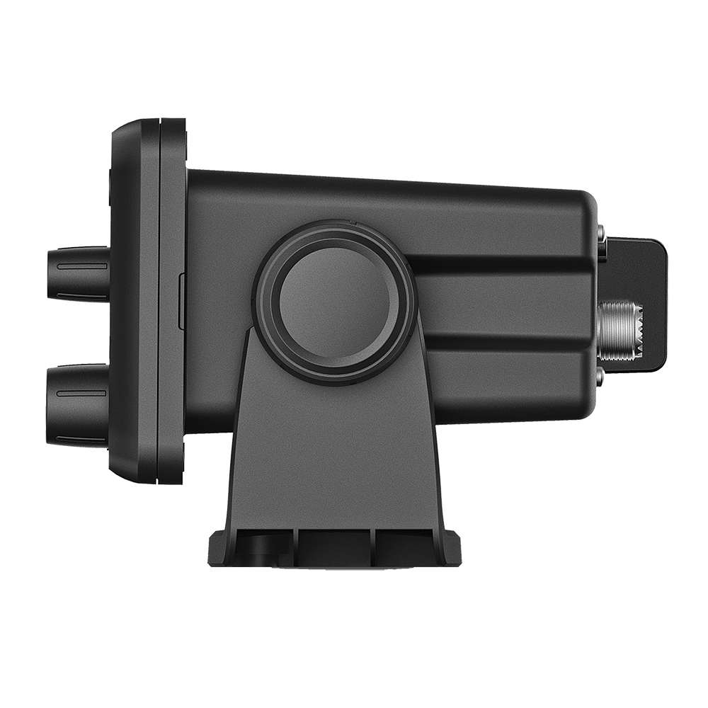 Side view of a black mechanical device.
