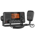 Garmin VHF marine radio with display and microphone
