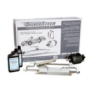 SilverSteer hydraulic steering system for outboard motors.