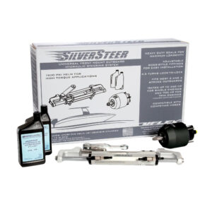 SilverSteer hydraulic steering system with fluid bottles