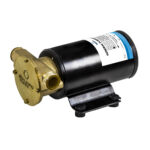 Marine water pump with labeled housing