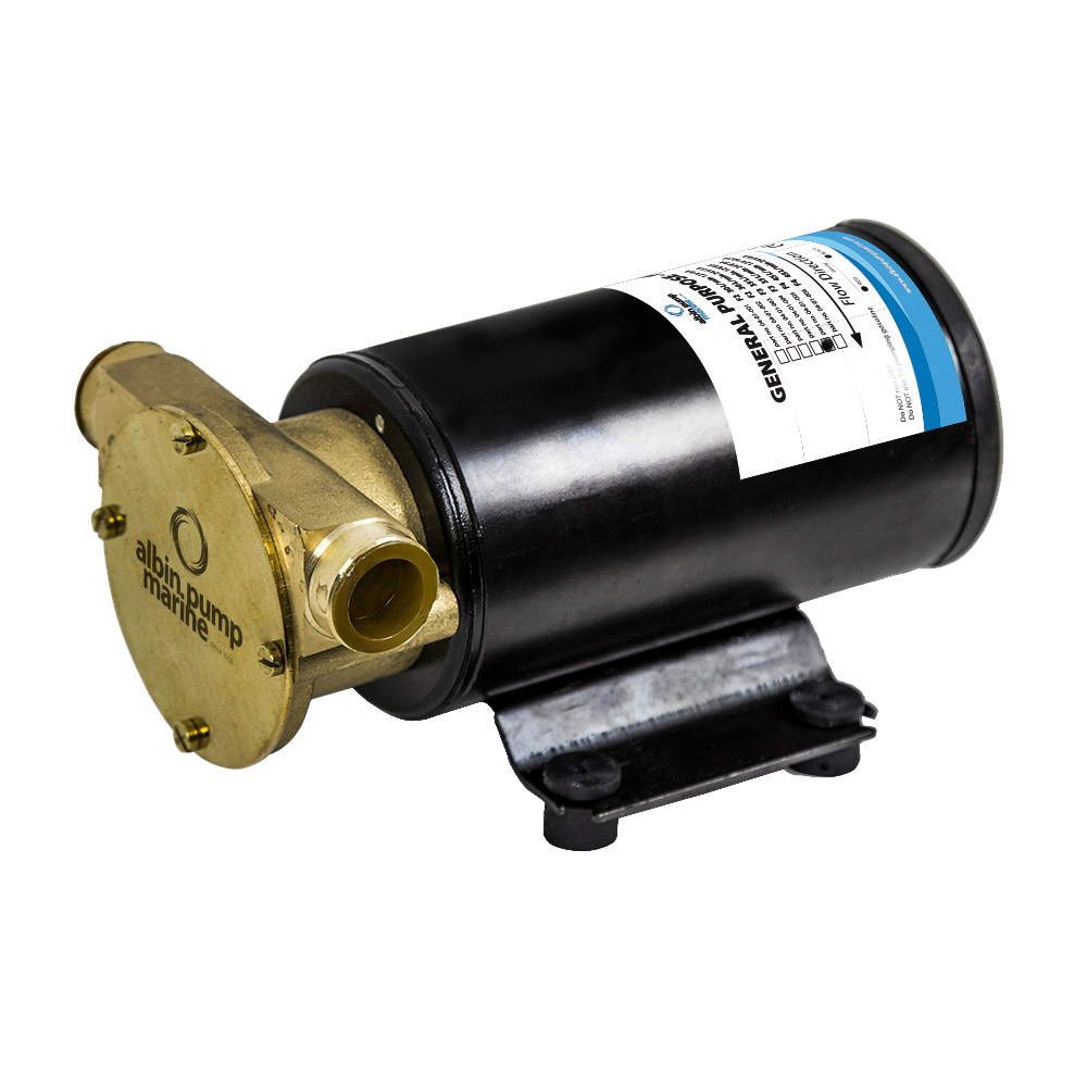 Marine water pump with labeled housing