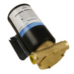 General purpose pump with flow direction label