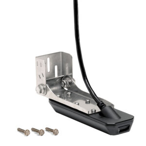 Metal bracket with cable and screws.