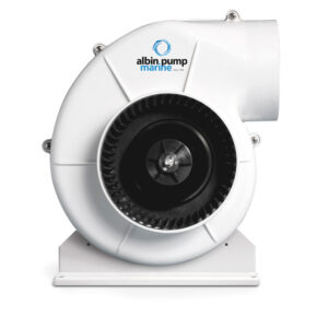 White marine fan pump with black rotor