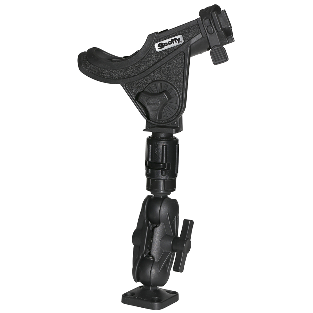 Black adjustable fishing rod holder mount