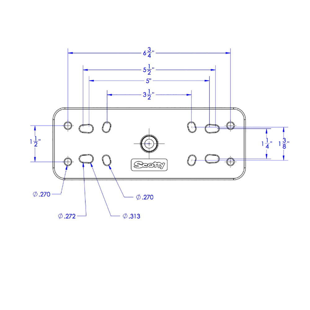 Technical drawing of metal plate with dimensions.