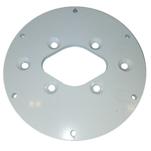 White round metal plate with holes
