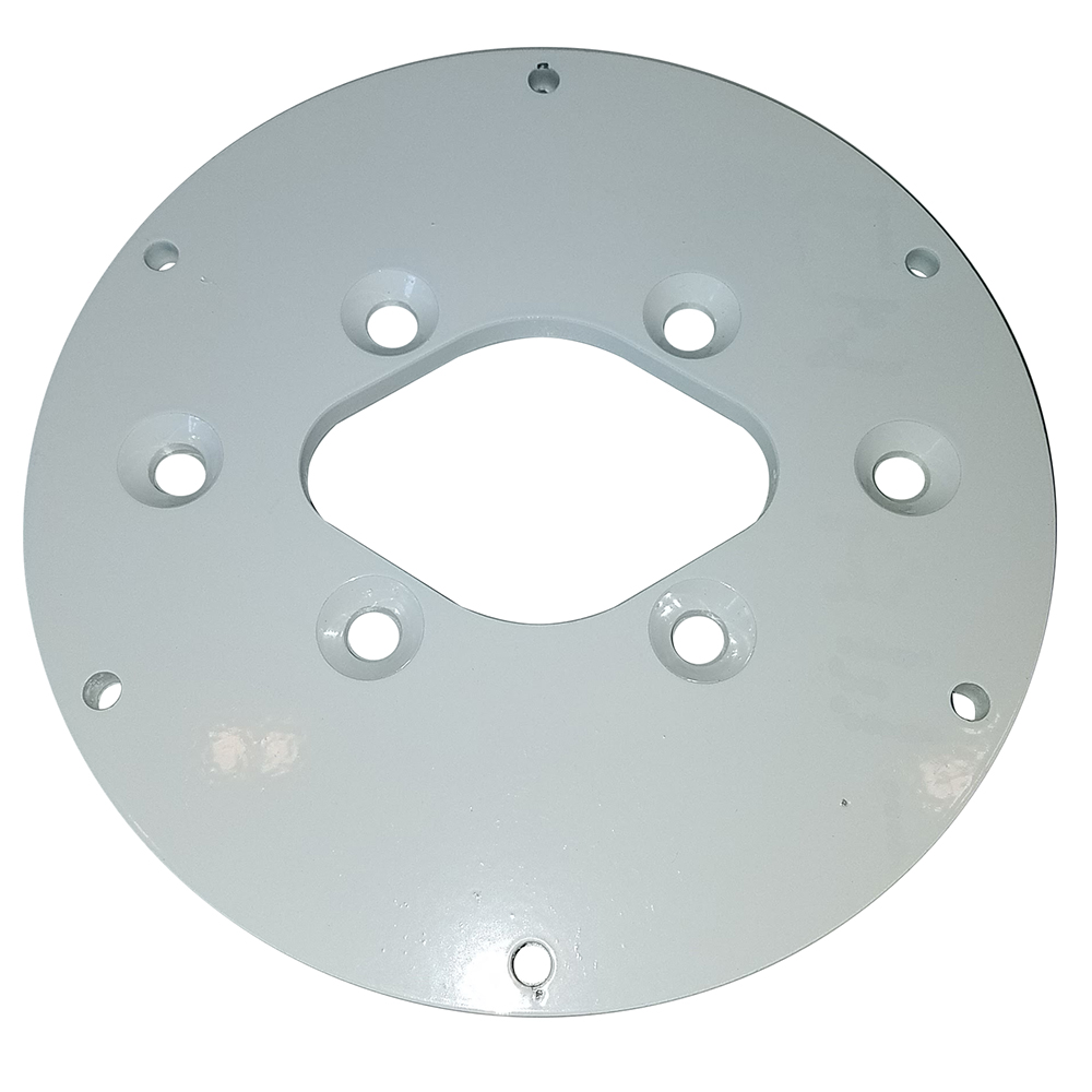 White round metal plate with holes