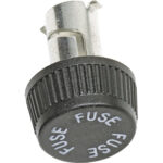 Close-up of cylindrical electrical fuse holder