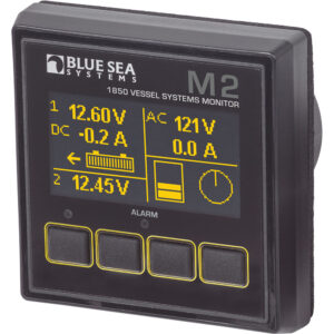 Blue Sea Systems vessel monitor with digital display.