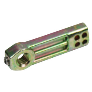 Metallic threaded hole clevis with colorful finish