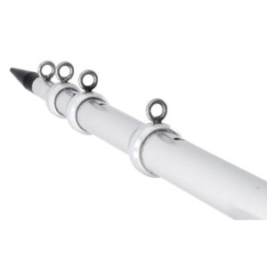 White telescopic pole with metal loops