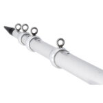 White telescopic pole with metal rings