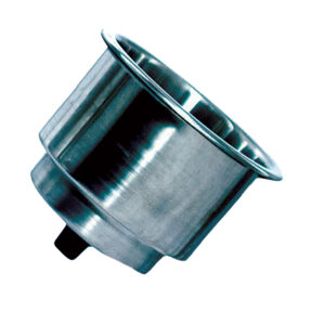 Metal kitchen funnel for liquids or powders.