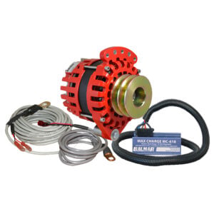 Red alternator with cables and regulator