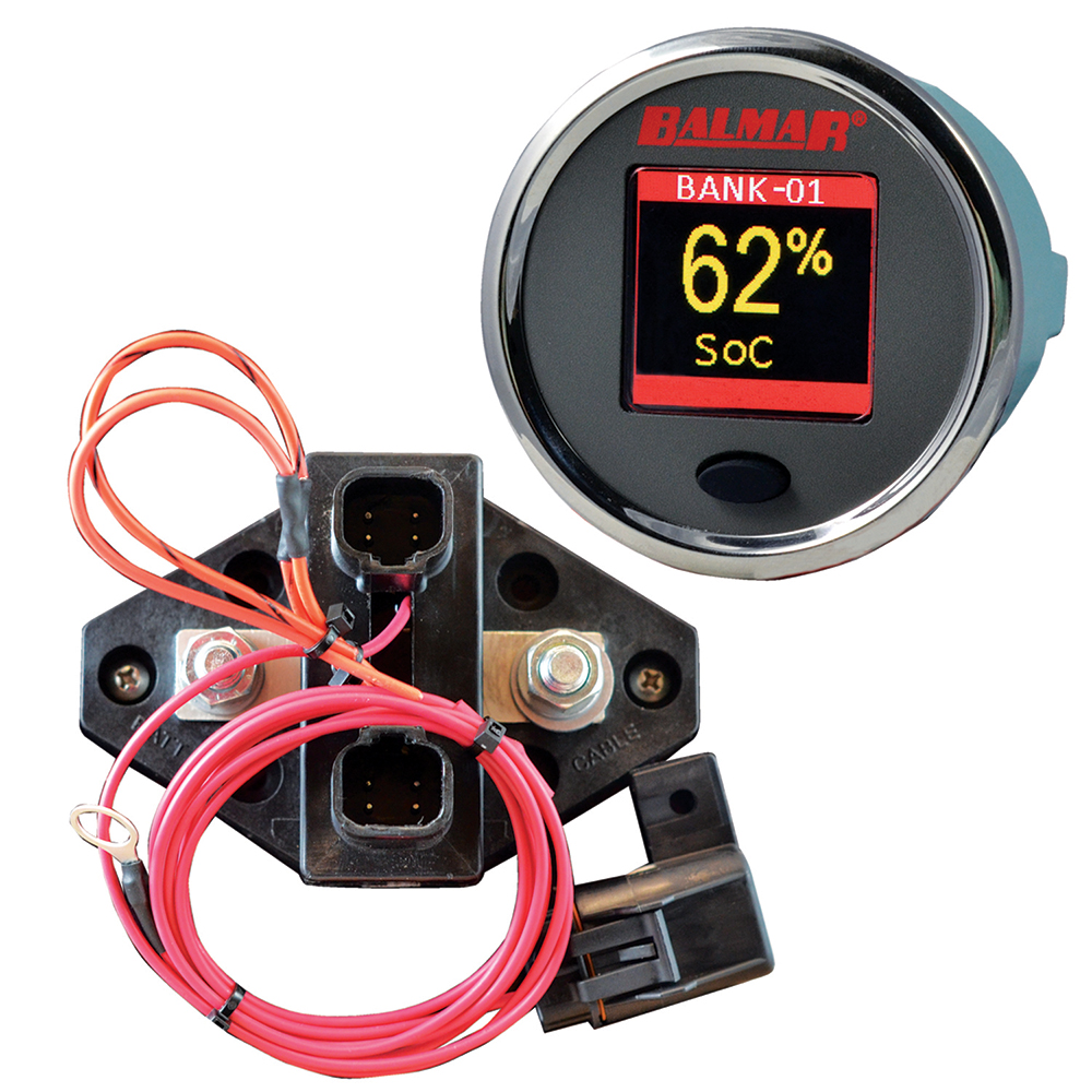 Battery monitor showing 62% state of charge