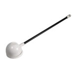 Long-handled white float valve for water tanks.
