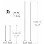 Technical drawing of plunger dimensions in inches and mm.